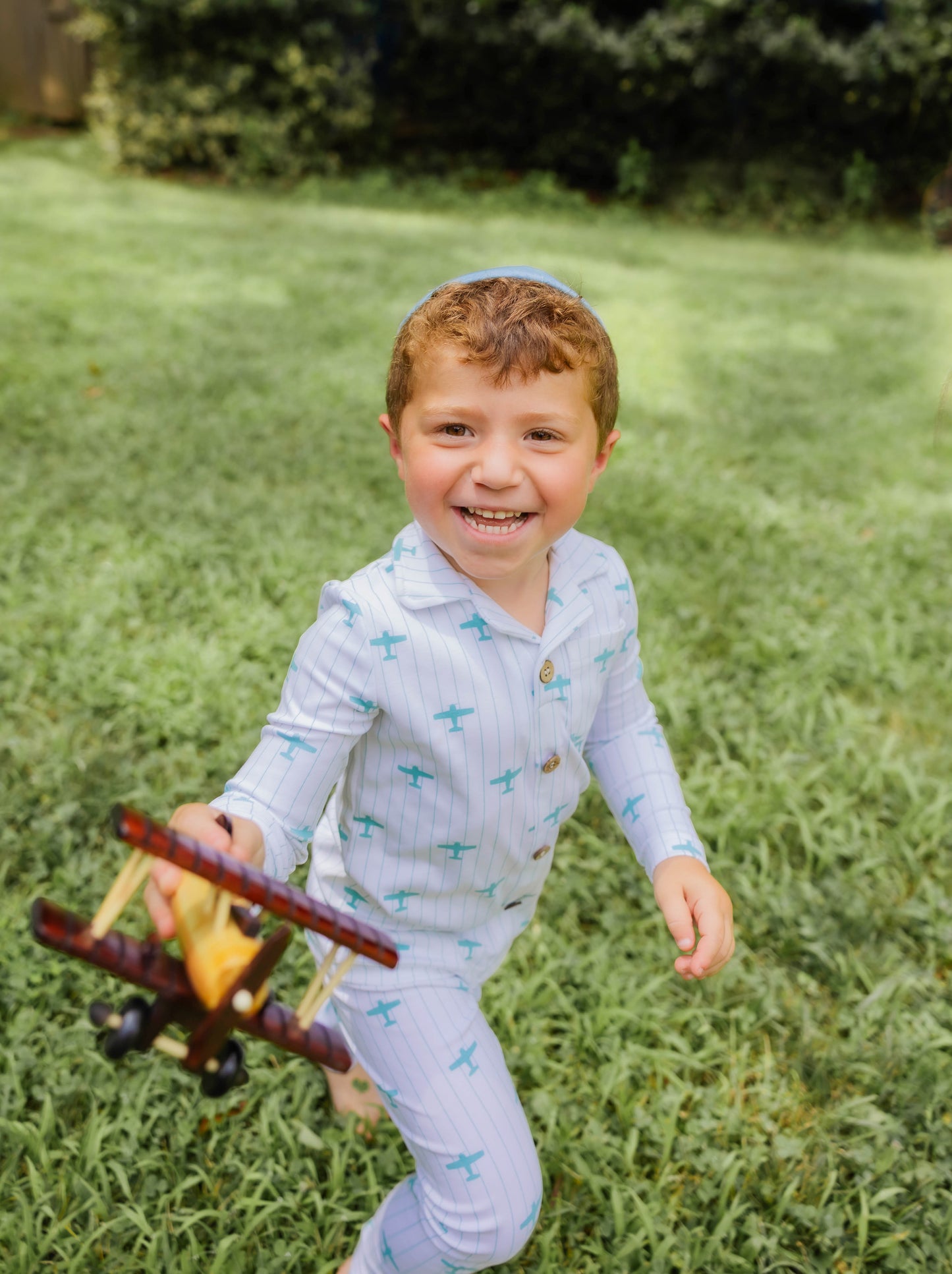 Blue Airplane Grandpa Pajama