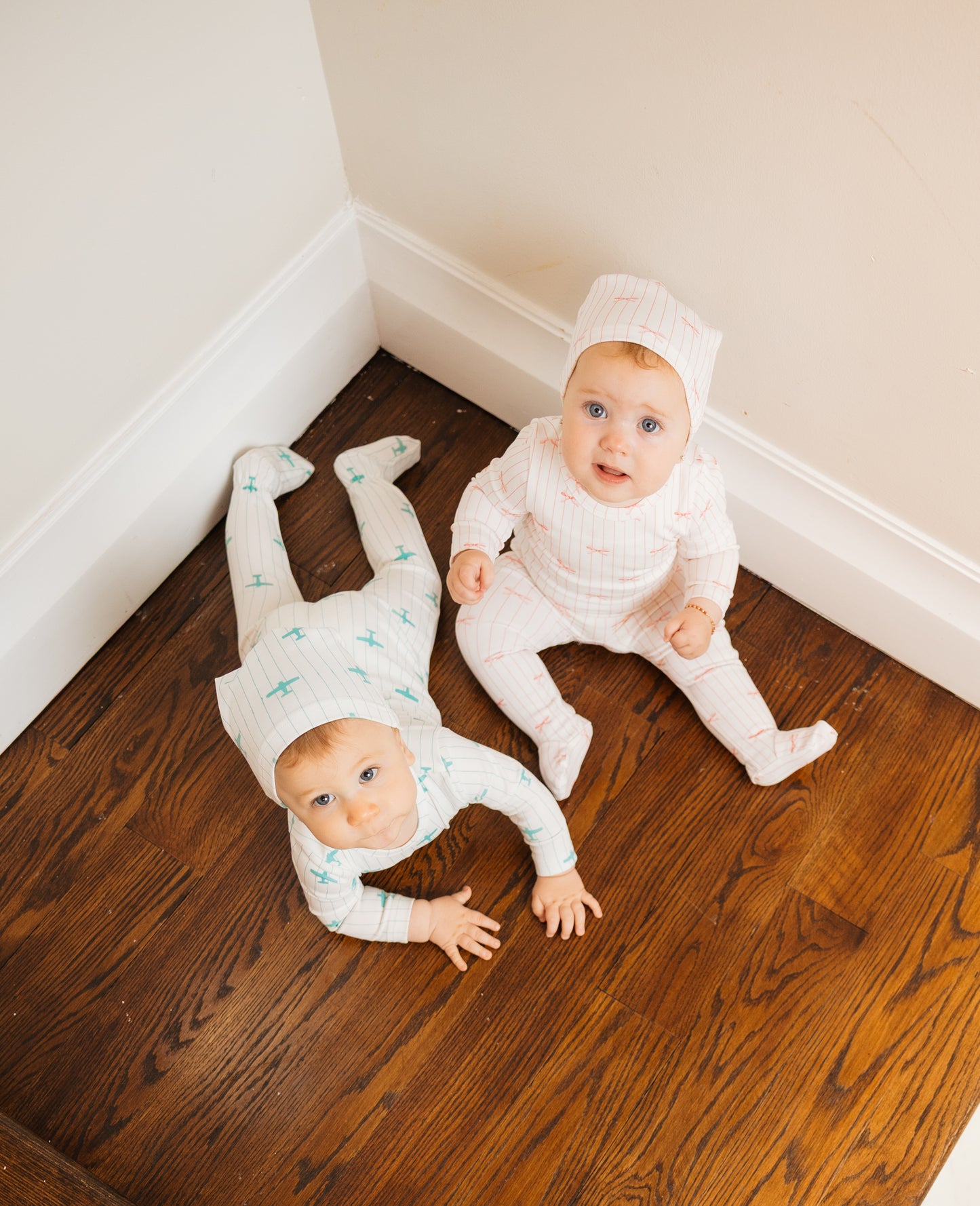 Pink Bows Printed Footie & Hat Set