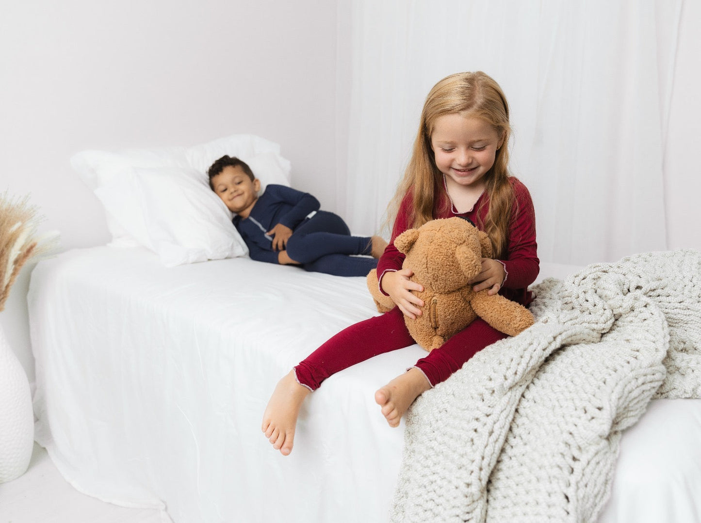 Hi-Waist Bamboo Stitch Pajama - Girls