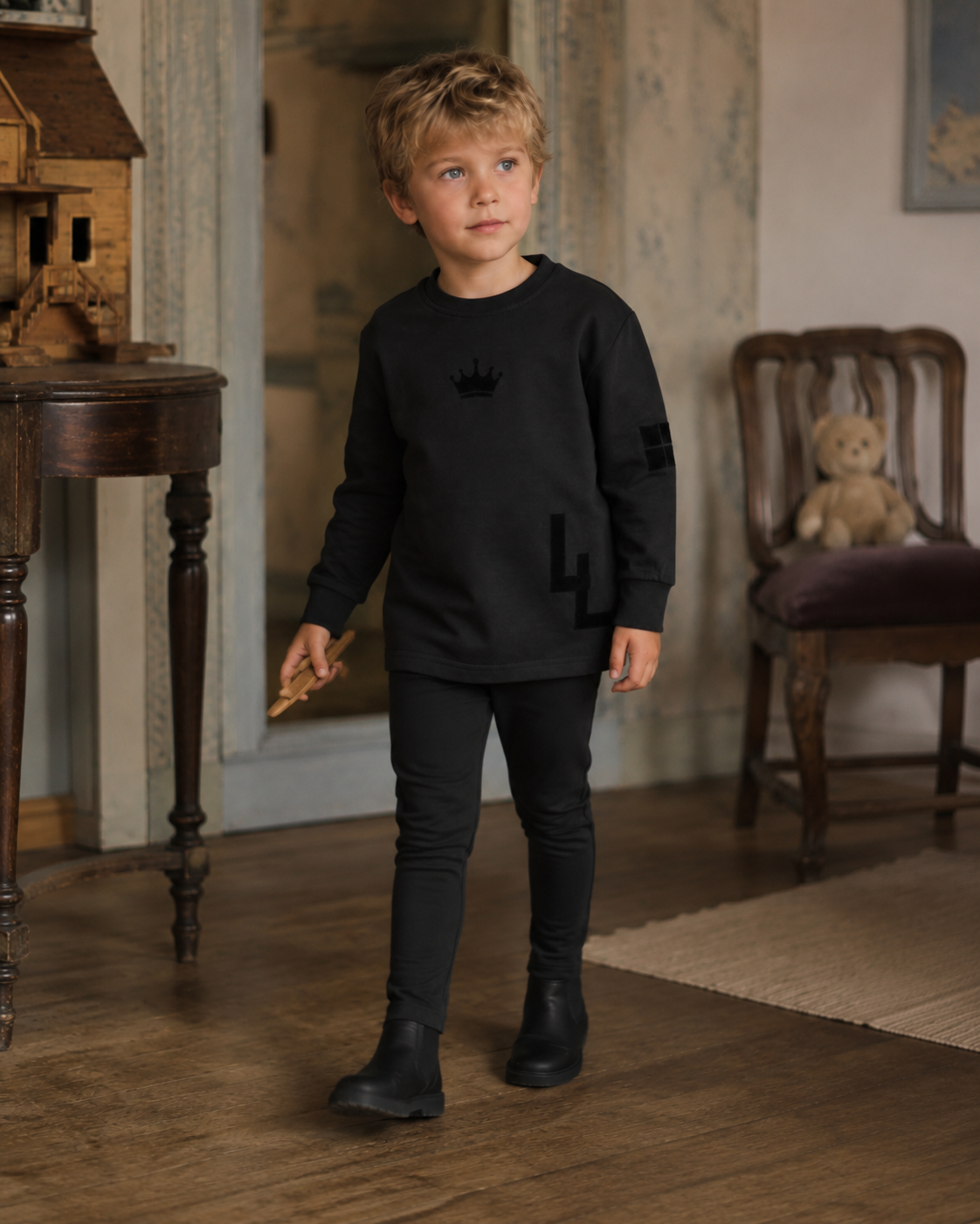 Boys Robe Pajama with Crown Detail