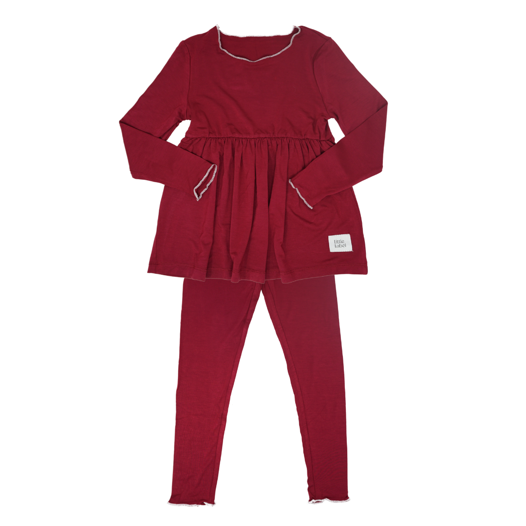 Hi-Waist Bamboo Stitch Pajama - Girls