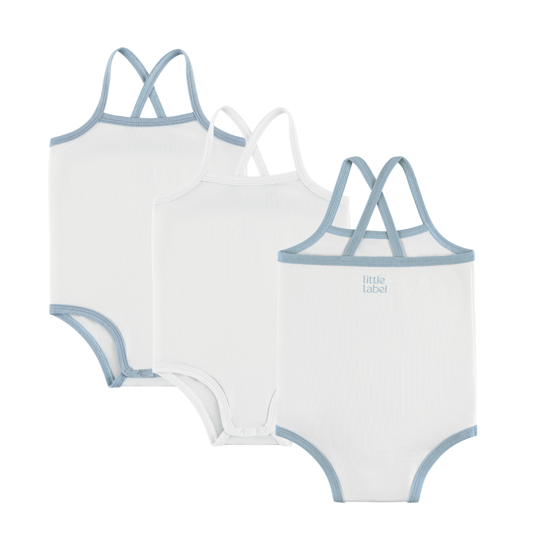 3 PK Crossback Organic Cotton Baby Onesies