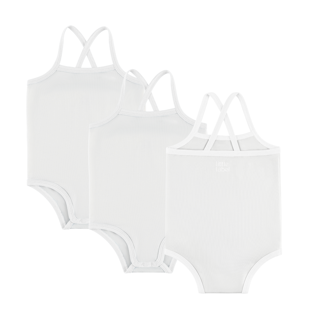 3 PK Crossback Organic Cotton Baby Onesies