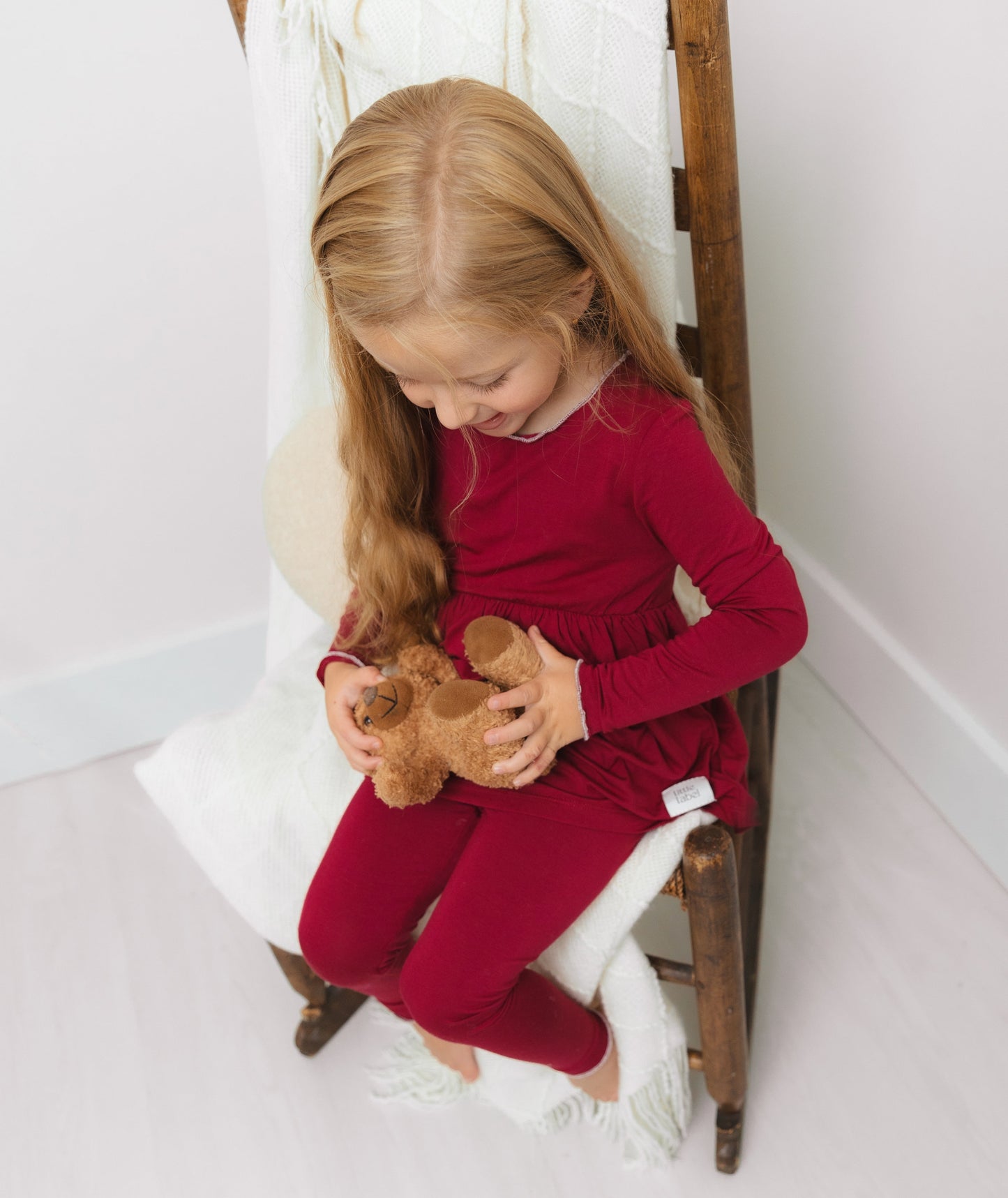 Hi-Waist Bamboo Stitch Pajama - Girls