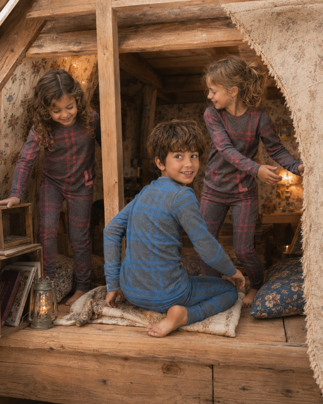 Blue Plaid Logo Pajama