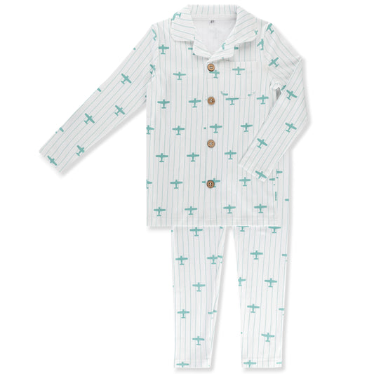 Blue Airplane Grandpa Pajama