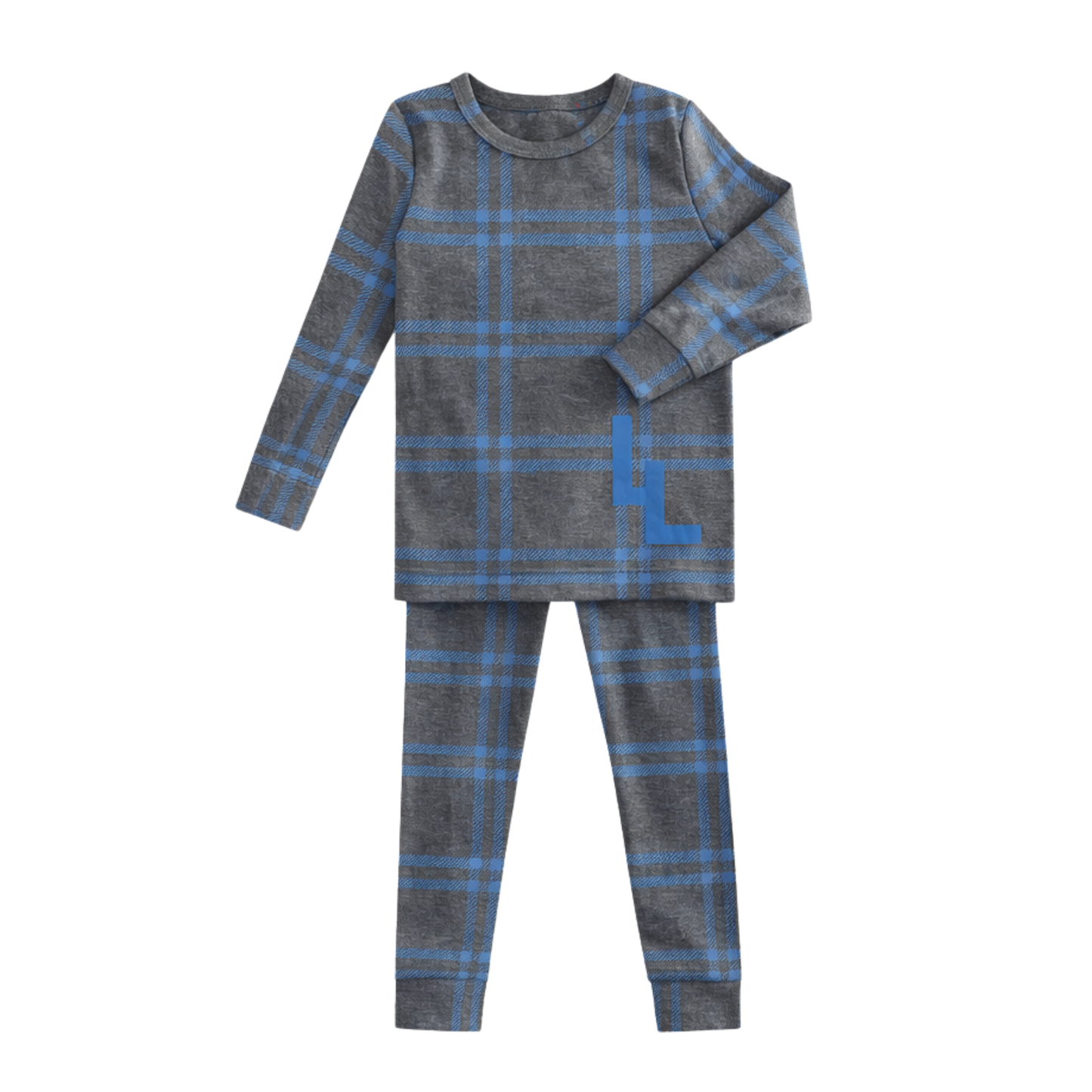 Blue Plaid Logo Pajama